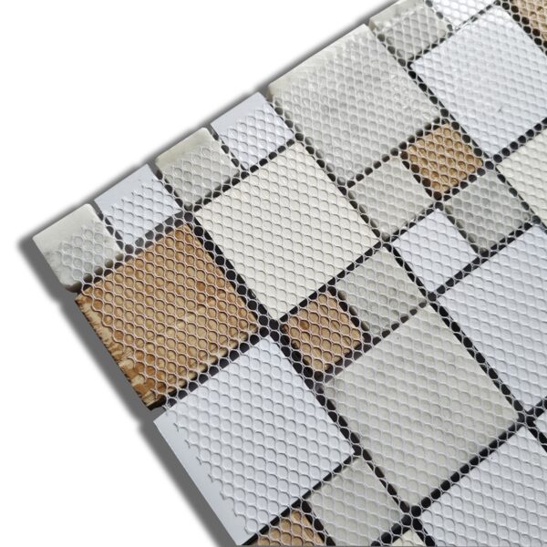 Upgraded Silver Metallic Glass Mosaic Tiles Mixed Carrara White Marble for Kitchen Wall Decor (Pack of 5 Sheets) - Image 4